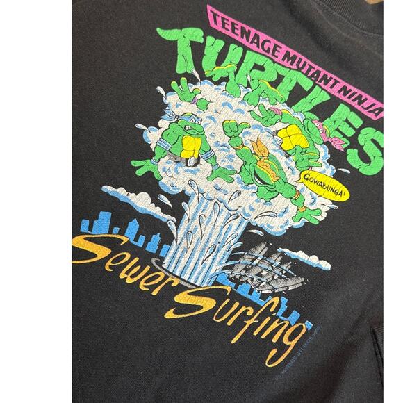 Teenage Mutant Ninja Turtles Crewneck Sweatshirt Youth‎ Large Vintage Retro 1990 - Picture 3 of 10